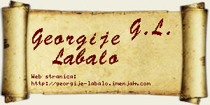 Georgije Labalo vizit kartica